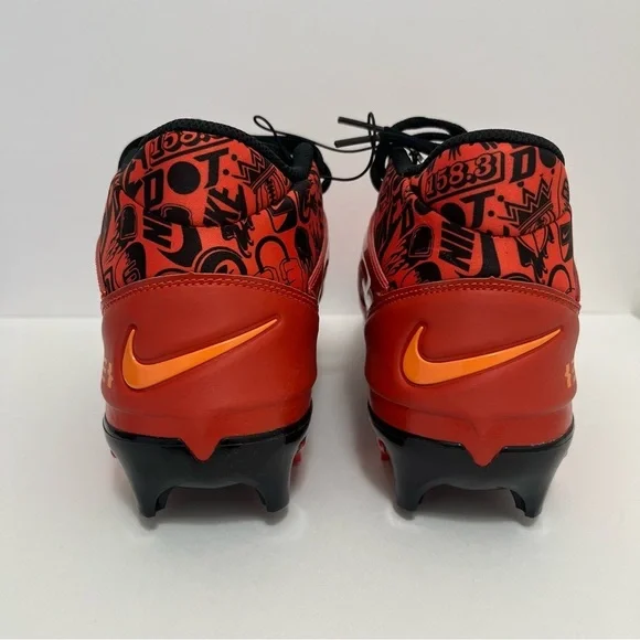 Nike Men's Alpha Menace 4 Pro Picante Red/Blk Football Cleats Size 11.5 - Picture 3 of 9